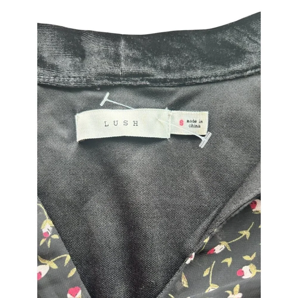 Lush Women's Black Floral Shear Short Dress - Picture 4 of 8